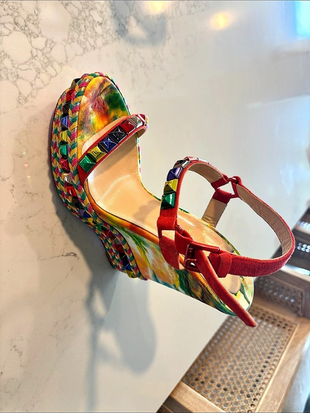Christian Louboutin Cataclou Duplice Bambola Tie-Dye Wedge - Picture 5 of 9